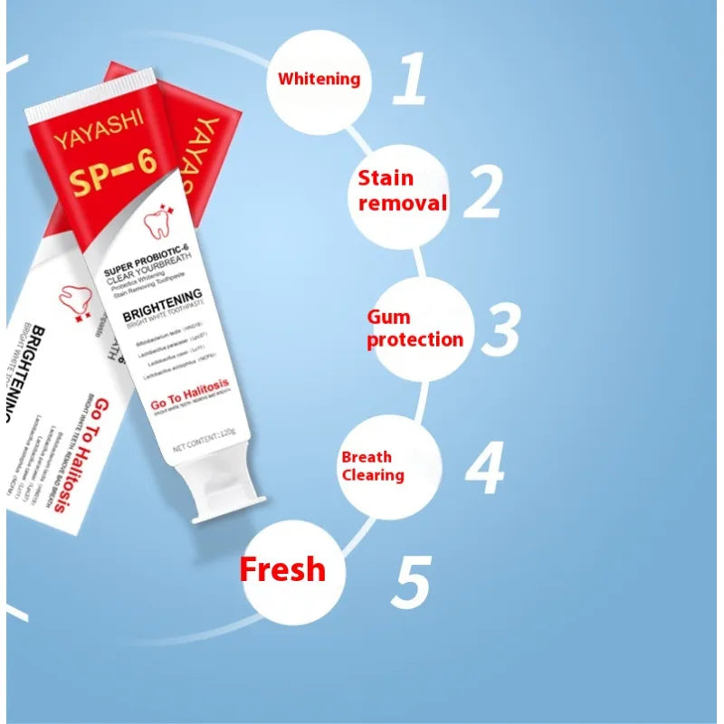 Probiotics Whitening Stain Removing Toothpaste Breath Improve Yellow Teeth